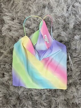 Hyfve Rainbow Pastel Cowl Neck Top